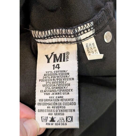 YMI Curvy Fit Women’s Size 14 Skinny Jeans Black High Rise Distressed NWT - Picture 8 of 13